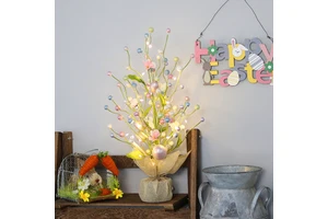 For Home New Products Easter Decorations Led Light-Up Plastic Easter Egg Decorative Tree Scene Desktop Ornaments