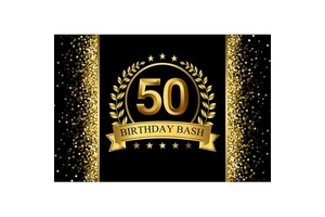 7X5ft 50th Birthday Party Event Photography Backdrop Adult Ladies Mens Birthday Banner 40th 60th Birthday Party Supplies