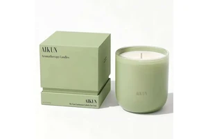 AIKUN Customized Box Design Large Strong Scented Oil Candle Home Decoration Custom Soy Wax Glass Jar Scented Candle