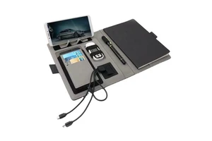 Smart A5 Leather Loose Leaf Notebook Wireless Charging Power Bank Phone Stand Valentine's Day Father's Day Christmas Gift Set
