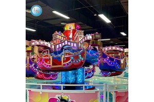 Scenic Area Venice City Gondola Swing Ride Full LED Illumination Rotary Thrill Amusement Machine Outdoor Fairground Equipment