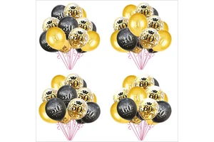 15pcs Combination Latex Balloon Set for Adults' Birthday Party 16 18 21 30 40 50 60 70 80 90 Year Old Decorations