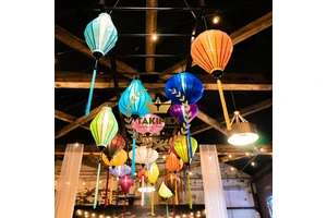 Traditional Vietnamese Silk Lanterns Bamboo Silk Lantern for Mid-Autumn Festival Traditional Holiday Home Garden Decoration