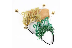 Christmas 2027 Digital Handmade PC Material Star Colorful Stripe New Years Eve New Year Decorative Headband Holiday Party