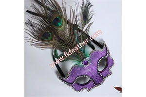 Carnival Mask Peacock Feather Mask With Crystal Diamond for Venetian Masks Wholesale