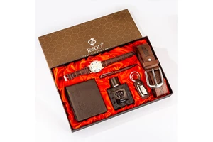 Luxury Fathers Day JESOU Gift Promotional Giveaways Exquisite/wallet/key Wallet Belt Perfume Watch Men's Birthday Gift
