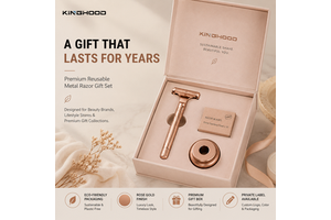Elegant Rose Gold Butterfly Razor Set With Stand Premium Luxury Beauty Gift Box For Her Anniversary High End Grooming Kit