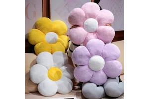 Cute Plush Flower Cushion Washed Technique PP Car Decoration Birthday Gift Stress Relief Bay Window Ornaments Nap Pillow