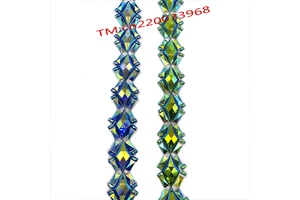 2025 New Saint Lucia Carnival Green AB Royal Blue AB Dress Trimming Hot Fix Rhinestone Bead Resin Caribbean Carnival Costumes