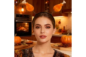PESENAR Thanksgiving Festival Party Thanksgiving Costume and Outfit Thanksgiving headband Turkey Leg style headband