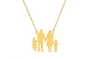 2024 Pregnant Mama Necklace Mother's Day Gift Stainless Steel Pendant Necklace Family Necklace Gift for Mother's Day