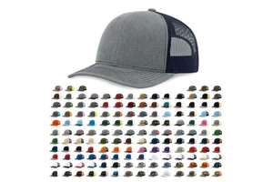 OEM Customized Richardson 112 Trucker Hat Cotton Plain Mesh Sports Cap Embroidery Patch Custom Logo Blank Mesh Snapback Gorras