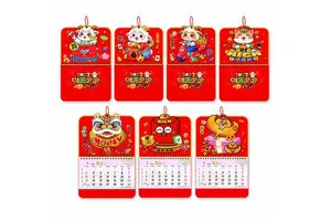 Custom 2027 Chinese New Year Wall Calendar Year of the Goat Lucky Fortune Hanging Calendar Wholesale