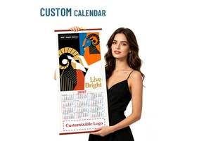 Chinese Promotions Calendar Goat Custom Loog Scroll Calendar for Home Office Decor New Year Gift