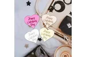 wholesale customized Happy Valentine's Day gold pink red acrylic love cake toppers