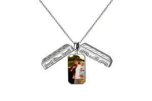YBcustom Father Day Gift Men DAD Customized Photo Box Pendant Necklace