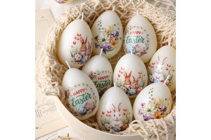 Easter Egg Scented Candle Holiday Decor Spring Gift Soy Wax Bunny Floral Birthday Christmas Mothers Fathers 4 Festive Styles