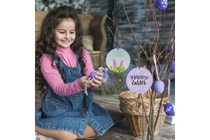 2024 Easter Products Personalized Sublimation Easter Bunny Tag Easter Blanks Acrylic Ornaments UV Printing