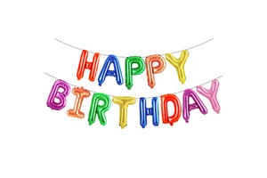 16Inch Birthday Party Decorations Supplies Gold Silver Rose Gold Happy Birthday Letter Foil Balloons Set