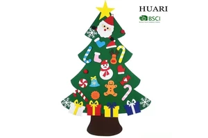 DIY 3D Felt Craft Kits Handmade Artificial Christmas Tree Set Kids Home Decoration with Merry Christmas Ornaments!
