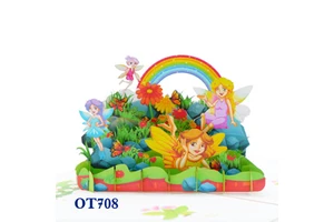Best Seller 3D Pop Card Fairy Garden Love Custom Design Handmade Paper Crafts Home Decoration Vietnam Top Trending New Year