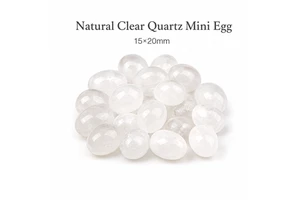Natural Clear Quartz Mini Eggs 15x20mm Polished Crystal Easter Basket Fillers Kids Gifts