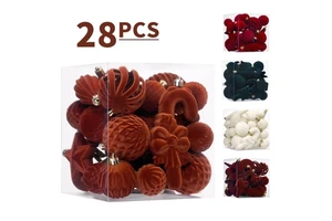 Premium Plastic Festival Style Christmas Bauble Gift Set 28 Pieces Multi-Color & Multi-Shape Christmas Tree Decor Wholesale