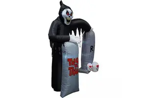 Waterhan Halloween Awful White-headd Ghost Black Arch Tombs Eco-Friendly Waterproof PVC AAA Battery USB Wired No Electricity