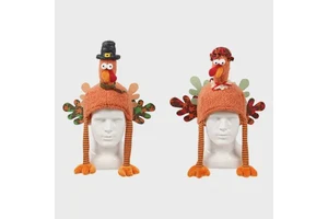 Funny Plush Turkey Hat Festive Holiday Decoration & Party Accessory for Christmas, Thanksgiving, and Holiday Celebrations