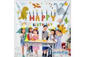 Dinosaur Birthday Backdrop for Kids Boys Children Happy Birthday Backdrop Banner Party Decorations Supplies Sign for Photography