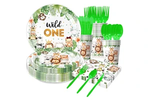 Wild One Birthday Party Decoration Set Children's Day Back to School Party Paper Disposable Tableware Customized Service