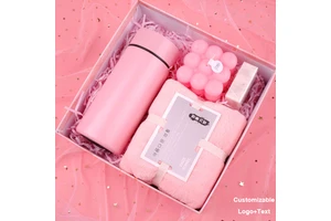 Hot Selling Pink Valentine Day Birthday Gift Set for Girlfriend Woman Promotional Multipurpose NewYear Gift Mothers Day Gift Set