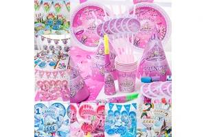 New Style Kid's Birthday Party Supplies Disposable Tableware Sets Themed Party Decoration Disposable Tableware Set