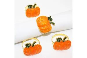 New orange pumpkin napkin Harvest Festival Thanksgiving autumn ring hotel table decoration accessory