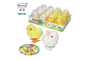 Hot Selling Products Easter Egg for 2021 Made in China Plastic Egg with Chicken & Rabbit and Candy Inside