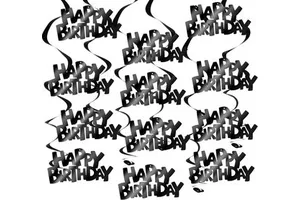 Happy Birthday Hanging Swirl Decorations, Birthday Party Hanging Decor Supplies for Kids Adults Birthday Party Decorations
