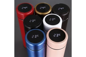 Custom Glitter Rose Gold Intelligent Thermoses Cup Blank Sublimation Digital Vacuum Flask