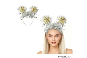 PESENAR Silver and Gold Star Colored bar Decoration for New Year Themed Headband, Shining Style
