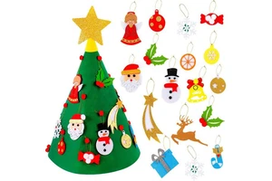 Custom 3D Felt Christmas Tree DIY Decorations Cone Felt Christmas Tree With Christmas Ornament