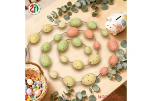 New Design Colorful Matte Easter Eggs Easter Gift Set Ornaments Polyfoma Easter Egg Hanging Decorations Easter House Decor