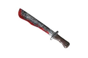 Halloween Blood Knife Ghost Festival Party Props Realistic Cosplay Supply Plastic Simulation Kitchen Knife Halloween Long Knife