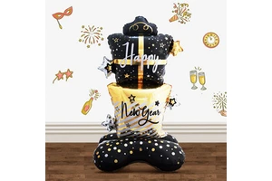 New Arrival Happy New Year Balloon Standing Meteor Foil Balloon for New Year Eve Festival Party Supplies Decoration