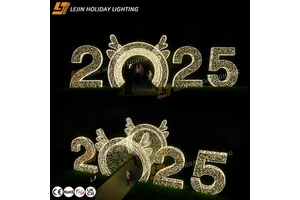 Holiday Decoration Outdoor Light New Year Christmas Decoration 2025 LED 3D Motif Light