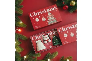3-Piece Christmas Tree Santa Bell Shaped Aromatherapy Candles (Soy & Paraffin Wax)-Holiday Home Decor Gift