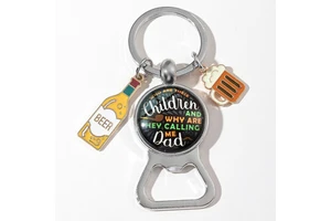 Metal Bottle Opener Keychain Portable Beer Bottle Opener Can Car Key Holder Chain Father's Day Gift Dad Keychain
