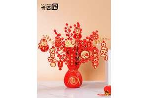 New House Warming Ceramic Figurine Rich Fruit Decoration Ornaments Lucky Bags for Chinese New Year Spring Festival Gifts High
