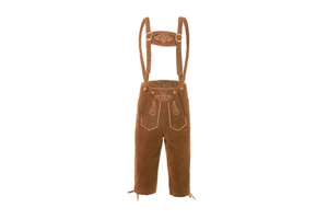 2026 New Design Men's Bavarian German Lederhosen Outfit High Quality 100% Leather Breathable Solid Traditional Octoberfest