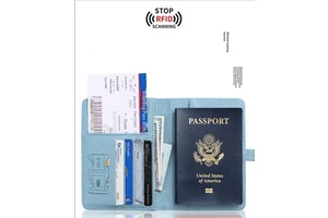 Spot Wholesale Father's Day Graduation Travel Gift Set Luxury PU Leather Anti-Theft Passport Holder Luggage Tag Corporate