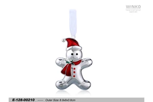 Winko XMAS ORN Christmas Ornament Hanging Decoration Gingerbread Man Decoration Ornament, Sil Pl/Lacq.