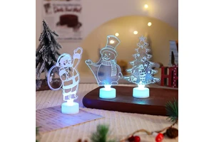 New Product Christmas Decoration Colorful Luminous Acrylic Christmas Tree Ornaments Santa Claus Night Lights Christmas Gifts